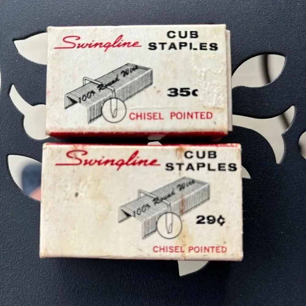 Swingline Cub Staples 2 Partial Boxes 1960’s